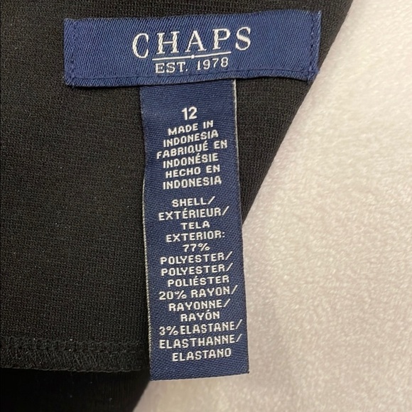 Chaps Gray and Black Dress 3/4 Sleeve Crew Neck EUC 12 - Picture 9 of 13